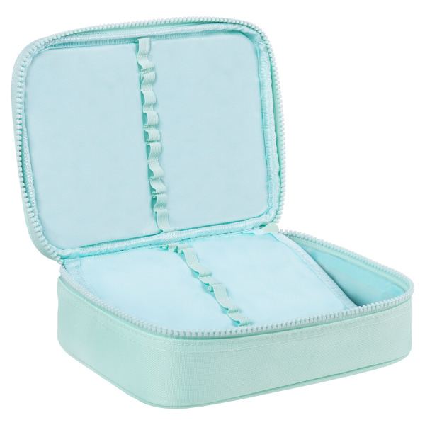 Пенал-косметичка BRAUBERG БОЛЬШОЙ, 1 отделение, 1 откидная планка, ткань, 21x15x6 см, "Mint", 270705 - Пеналы мягкие