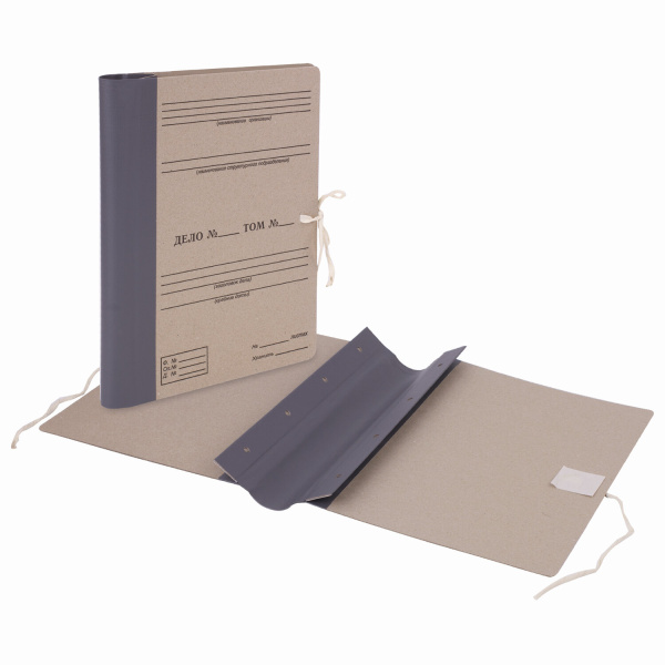 Папка архивная для переплета "Форма 21" 80 мм, с гребешками, 4 отверстия, завязки, STAFF, 112172 - Папки архивные для переплета