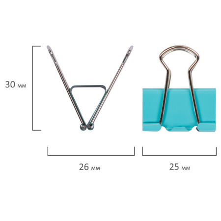 Зажимы для бумаг STAFF "Profit", КОМПЛЕКТ 12 шт., 25 мм, на 100 листов, цветные, картонная коробка, 225157 - Зажимы для бумаг