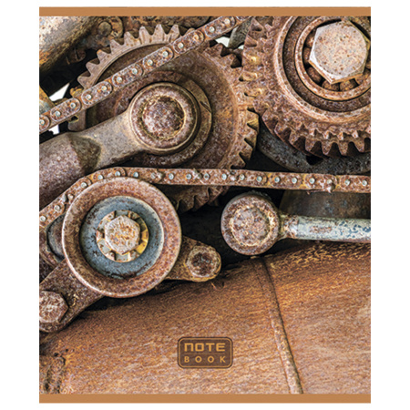 Тетрадь А5, 48 л., ПЗБМ, скоба, клетка, фольга, конгрев, TWIN лак, "Гранж металл" (5 видов), 029944 - Тетради 40-48 листов