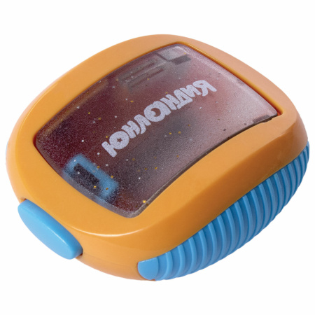 Точилка ЮНЛАНДИЯ "Звездолет Юнландика", с контейнером, пластиковая, корпус ассорти, 228471 - Точилки ручные