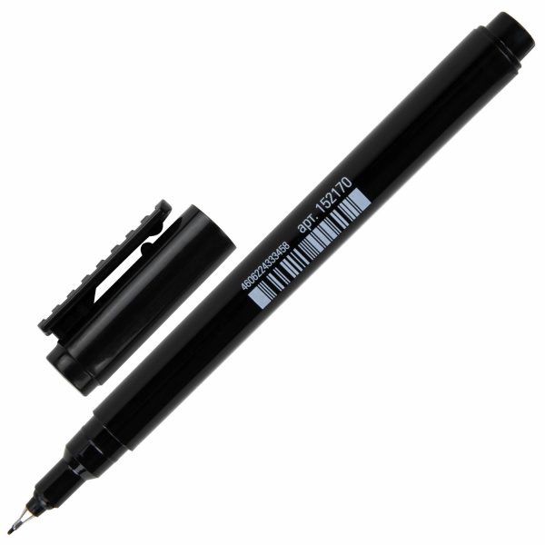 Маркер перманентный STAFF "Profit PM-105", ЧЕРНЫЙ, тонкий металлический наконечник 0,5 мм, 152170 - Маркеры перманентные