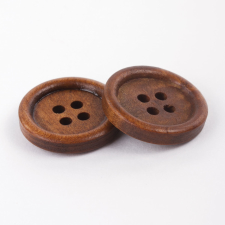 Пуговицы декоративные "Круглые", дерево, цвет орех, 20 мм, 24 шт., ОСТРОВ СОКРОВИЩ, 661409 - Пуговицы для творчества
