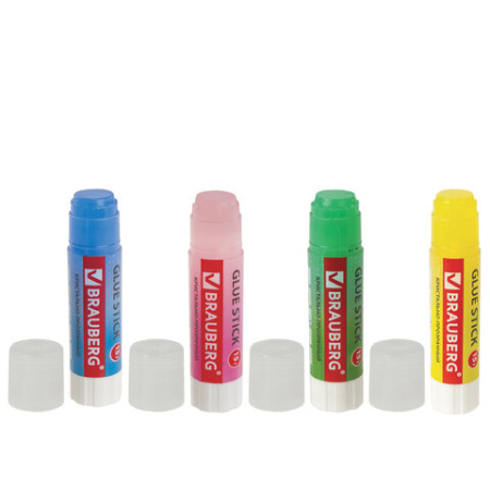 Клей-карандаш BRAUBERG "COLOR Crystal", 15 г, прозрачный, 1 шт, 227969, PVP - Клей-карандаш