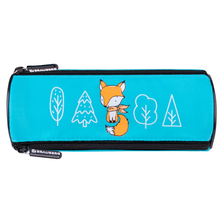 Пенал BRAUBERG, 3 отделения, нейлон, 21х7х7 см, "Fox", 270838 - Пеналы мягкие