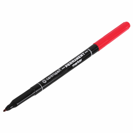 Маркер перманентный CENTROPEN 2536, КРАСНЫЙ, тонкий наконечник, 1 мм, трехгранная зона захвата, 6 2536 0104 - Маркеры перманентные