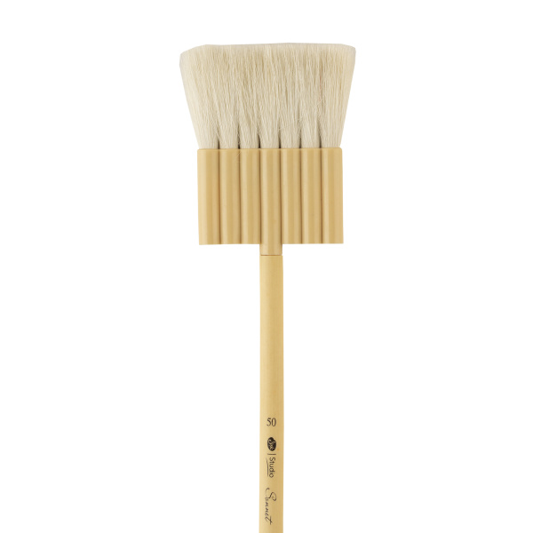 Кисть из козы "Сонет", трубчатый флейц, 7 линий, бамбуковая ручка, №50 (50 мм) - Кисти художественные из натурального волоса