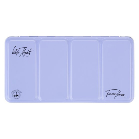 Пенал для акварели на 35 кювет с палитрой «Белые ночи», металл, светло-голубой