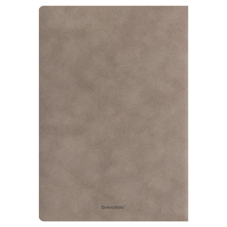 Тетрадь 48 л. в клетку обложка кожзам под замшу, сшивка, A5 (147х210мм), СЕРЫЙ, BRAUBERG CAPRISE, 403859 - Тетради 40-48 листов