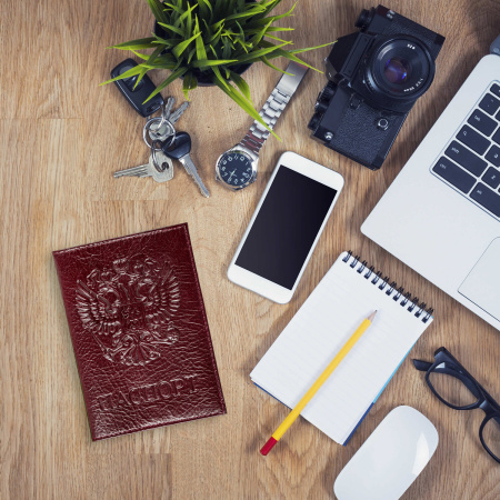 Обложка для паспорта натуральная кожа "Virginia", "Герб", темно-бордовая, BRAUBERG, 237199 - Обложки для паспорта