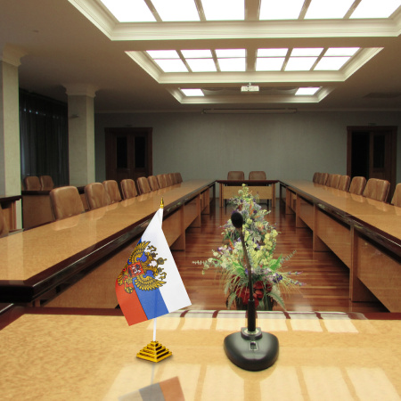 Флаг России настольный 14х21 см, с гербом РФ, BRAUBERG/STAFF, 550183, RU20 - Флаги и знамена