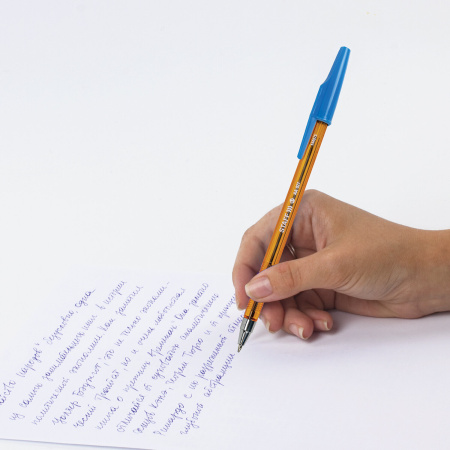 Ручка шариковая STAFF AA-927 ORANGE, СИНЯЯ, корпус тонированный оранжевый, узел 0,7 мм, линия письма 0,35 мм, без штрихкода, 144075 - Ручки шариковые неавтоматические