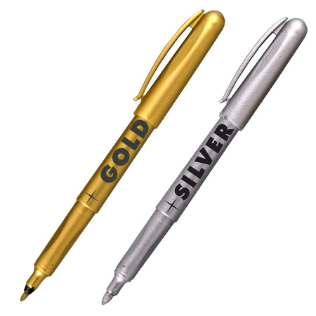 Маркеры для декорирования 2 ЦВЕТА CENTROPEN, СЕРЕБРЯНЫЙ/ЗОЛОТОЙ, круглые, 1,5-3 мм, 6 2690 0201 - Маркеры для хобби