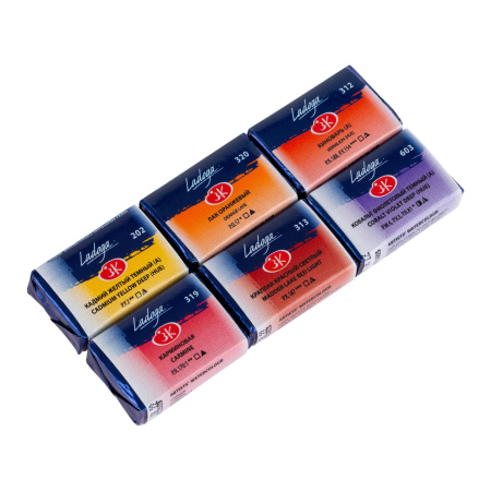 Набор художественных акварельных красок - Ягодный микс в пластиковом коррексе 6 шт х 2,5 мл «Ладога»