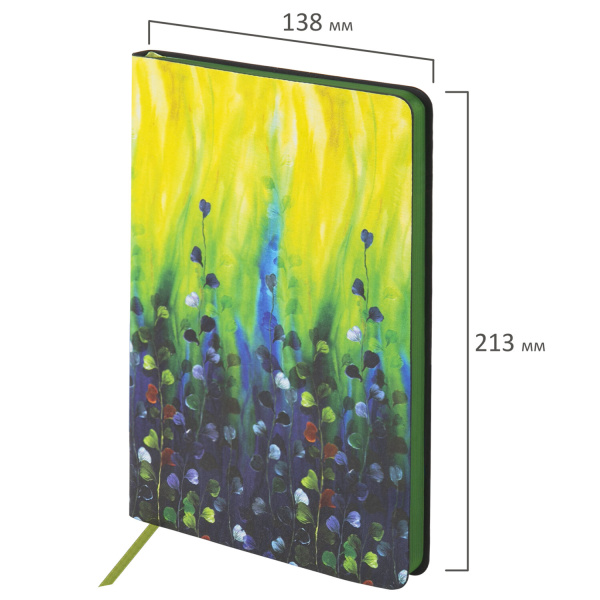 Ежедневник недатированный А5 (138х213 мм), BRAUBERG VISTA, под кожу, гибкий, 136 л., "Revival", 112030 - Ежедневники с покрытием "под кожу и ткань"