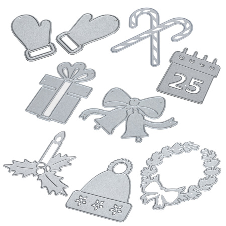 Ножи "Рождество" для Машинки для вырубки и тиснения ОС-5, 10 штук, 175х172 мм, ОСТРОВ СОКРОВИЩ, 663830, 861-038 - Машинки, ножи и маты для вырубки, клише для тиснения