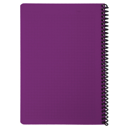 Тетрадь А5, 80 листов, BRAUBERG "Metropolis", спираль пластиковая, клетка, обложка пластик, ФИОЛЕТОВЫЙ, 403399 - Тетради более 60 листов