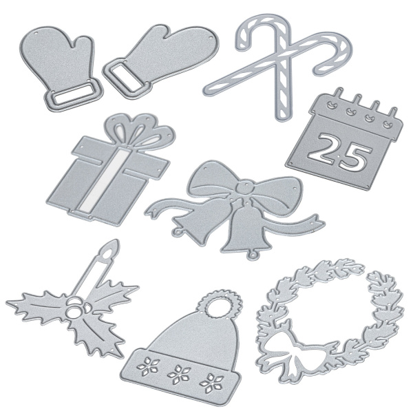 Ножи "Рождество" для Машинки для вырубки и тиснения ОС-5, 10 штук, 175х172 мм, ОСТРОВ СОКРОВИЩ, 663830, 861-038 - Машинки, ножи и маты для вырубки, клише для тиснения