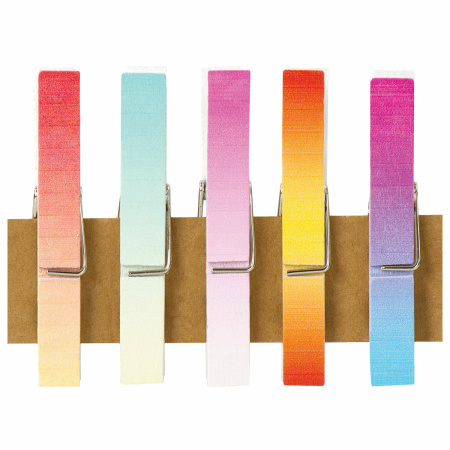 Прищепки декоративные "Яркий градиент", 5 штук, 7,2 см, ассорти, ОСТРОВ СОКРОВИЩ, 662676 - Прищепки для творчества