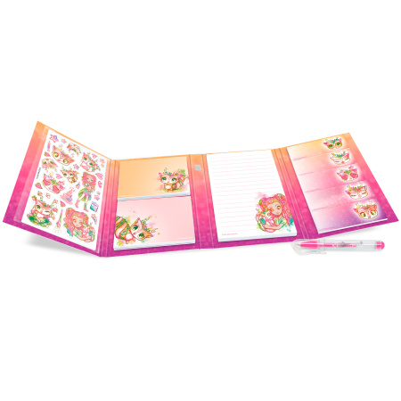 Серия: Hazelia. Канцелярский мини-набор для записей, с блокнотом, ручкой и стикерами с цветным принтом - Наборы