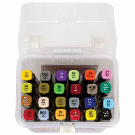 Маркеры для скетчинга двусторонние BRAUBERG ART DEBUT "BLACK", НАБОР 24 шт., базовые цвета, 152127 - Скетчмаркеры в наборах