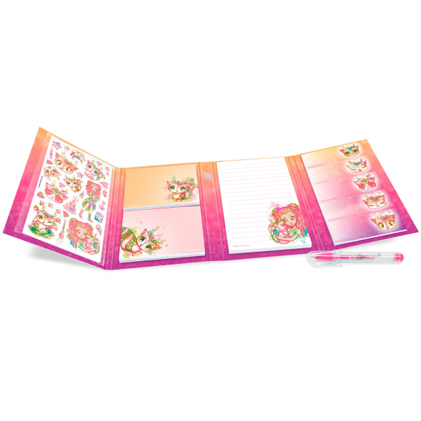 Серия: Hazelia. Канцелярский мини-набор для записей, с блокнотом, ручкой и стикерами с цветным принтом - Наборы