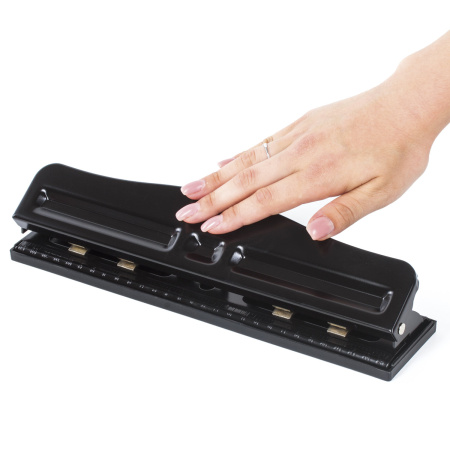 Дырокол металлический на 2-4 отверстия BRAUBERG "HL-4", до 10 листов, черный, 226871 - Дыроколы на 4 отверстия