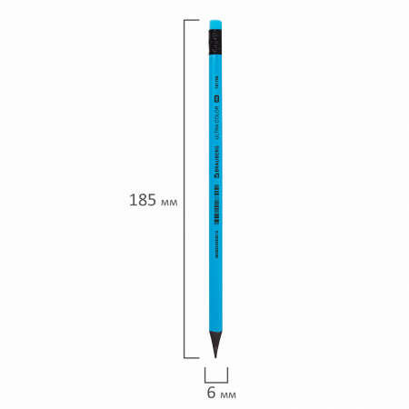 Карандаш чернографитный BRAUBERG "ULTRA COLOR", 1 шт., HB, с ластиком, пластиковый, 181708 - Карандаши чернографитные