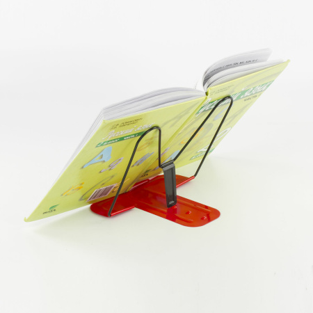 Подставка для книг красная металлическая ЮНЛАНДИЯ ПРЕМИУМ, европодвес, 237822 - Подставки для книг