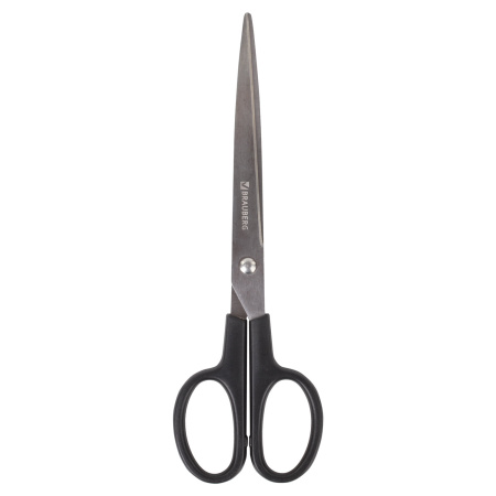 Ножницы BRAUBERG "Standard" 205 мм, черные, классической формы, 2-х сторонняя заточка, 237097