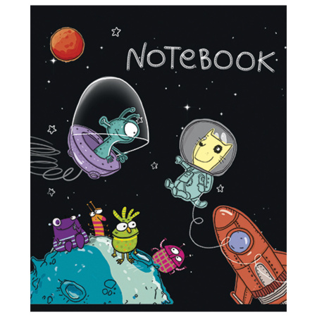 Тетрадь А5 48 л. ПЗБМ, скоба, клетка, конгрев, выборочный TWIN лак, "Полетели!" (5 видов), 028047 - Тетради 40-48 листов