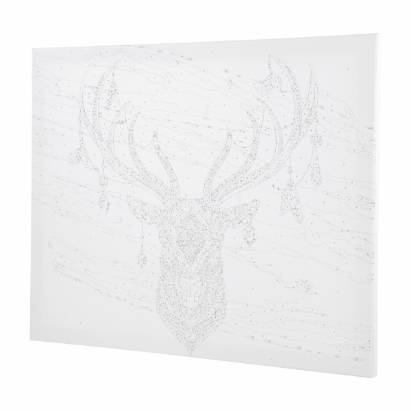 Картина по номерам 40х50 см, ОСТРОВ СОКРОВИЩ "Этнический олень", на подрамнике, акрил, кисти - Картины по номерам