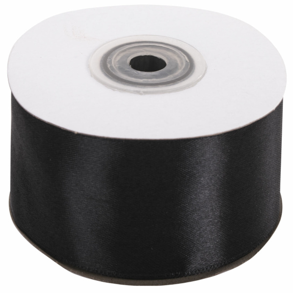 Лента атласная ширина 50 мм, длина 23 м, черная, BRAUBERG, 591520 - Ленты для декора, рукоделия и упаковки подарков