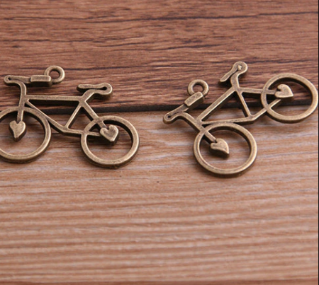 Металлическая подвеска "Велосипед" бронза, размер 24*31 мм, 5 шт