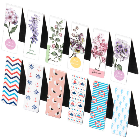 Закладки для книг МАГНИТНЫЕ, "MIX 3", набор 30 шт., 60x20 мм, BRAUBERG, 113179 - Закладки для книг