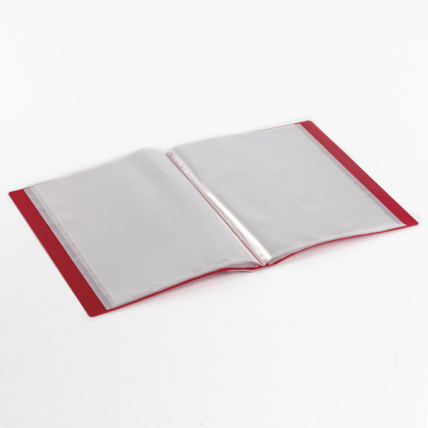 Папка 60 вкладышей BRAUBERG стандарт, красная, 0,8 мм, 228683 - Папки с вкладышами (файлами)