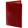 Обложка для паспорта натуральная кожа ящерица, без тиснения, красная, BRAUBERG, 238190 - Обложки для паспорта
