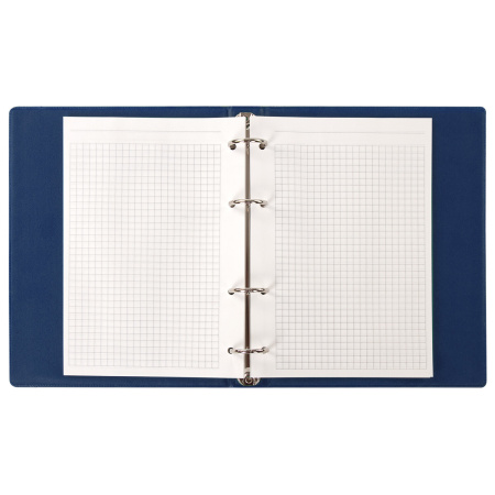 Тетрадь на кольцах А5 (180х220 мм), 80 листов, обложка ПВХ, клетка, BRAUBERG, синий, 403913 - Тетради на кольцах и сменные блоки к ним