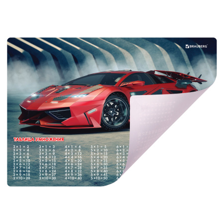 Настольное покрытие BRAUBERG, А3+, пластик, 46x33 см, "Sport Car", 270401 - Коврики настольные детские