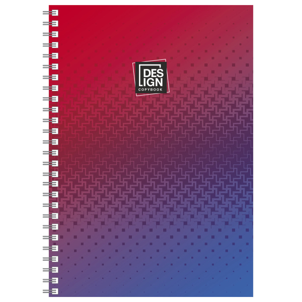 Тетрадь А4, 80 л., ПЗБМ, гребень, клетка, фольга, TWIN лак, "Градиент" (4 вида), 028160 - Тетради формата А4