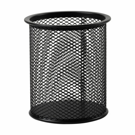 Подставка-органайзер BRAUBERG "Germanium", металлическая, круглое основание, 100х89 мм, черная, 231940 - Подставки канцелярские без наполнения