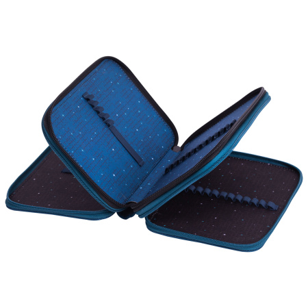 Пенал BRAUBERG, 3 отделения, полиэстер, 21х14 см, "Space mission", 270729 - Пеналы каркасные