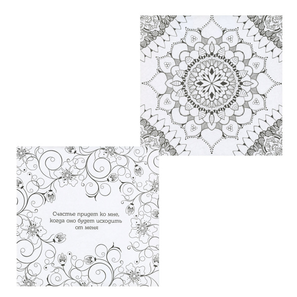 Раскраска-антистресс, 54 рисунка, 54 листа, 200х200 мм, 120 г/м2, склейка, 1 шт, BRAUBERG - Раскраски-антистресс