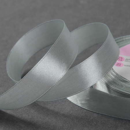 Лента атласная, ширина 20 мм, цвет серебряный №176