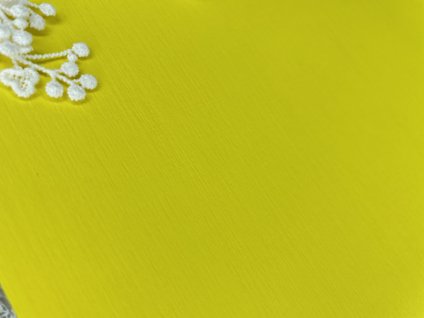 Дизайнерская бумага с односторонним тиснением лен, цвет лимонный, плотность 290 гр., размер 35*50 см - Дизайнерская бумага