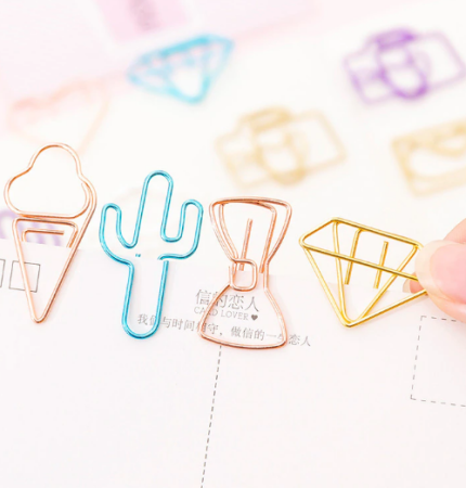 Металлическая скрепка "Бриллиант" розовое золото, размер 20*30 мм - Металлические украшения, подвески и шармы