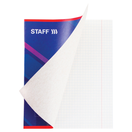Тетрадь А5, 40 л., STAFF скоба, клетка, офсет №2 ЭКОНОМ, обложка картон, "СТАНДАРТ", 402644 - Тетради 40-48 листов