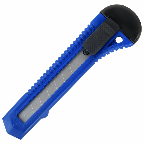 Нож канцелярский 18 мм STAFF EVERYDAY, фиксатор, матовый корпус ассорти, упаковка с подвесом, 238179 - Ножи канцелярские универсальные