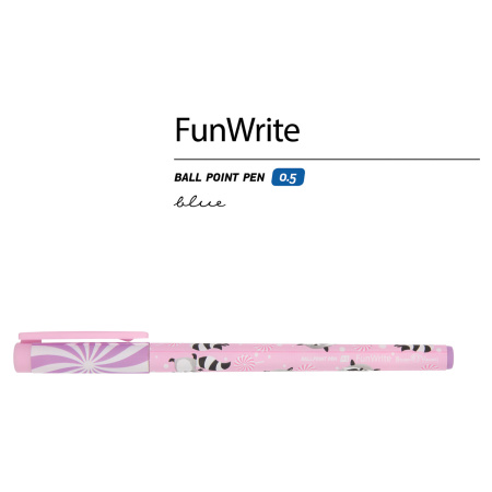 Ручка шариковая BRUNO VISCONTI FunWrite, СИНЯЯ, "Lolipop.Енотики", узел 0,5 мм, линия письма 0,38 мм, 20-0212/62 - Ручки шариковые неавтоматические