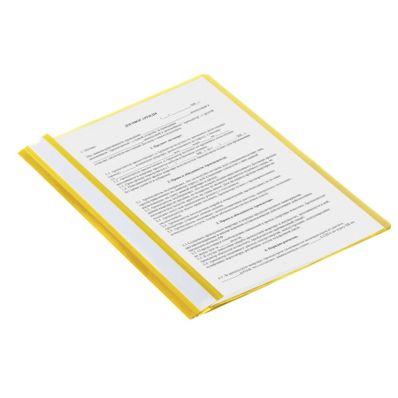 Скоросшиватель пластиковый STAFF, А4, 100/120 мкм, желтый, 225731 - Папки-скоросшиватели мягкие